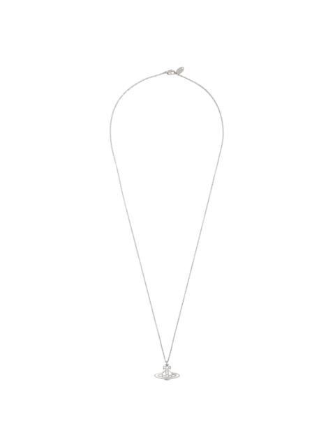 Vivienne Westwood Silver Thin Lines Short Flat Orb Necklace
