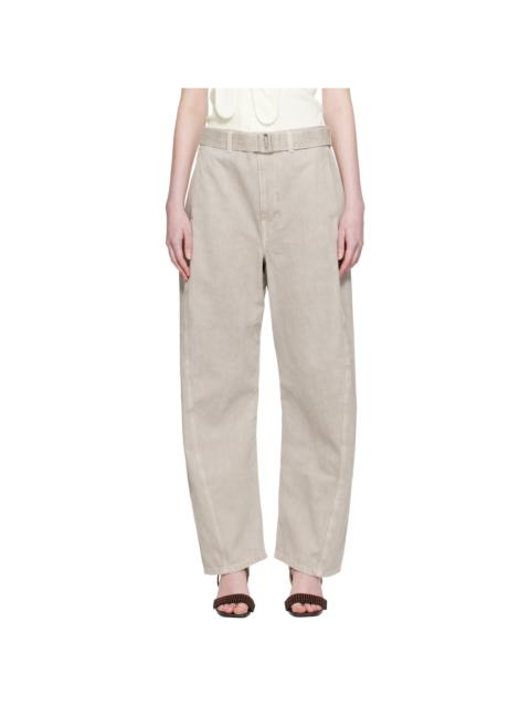 Lemaire Gray Twisted Belted Trousers