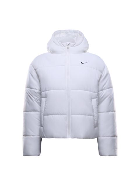 Nike (WMNS) Nike Classic Puffer Therma-FIT Loose Hooded Jacket 'White Black' FZ5900-100