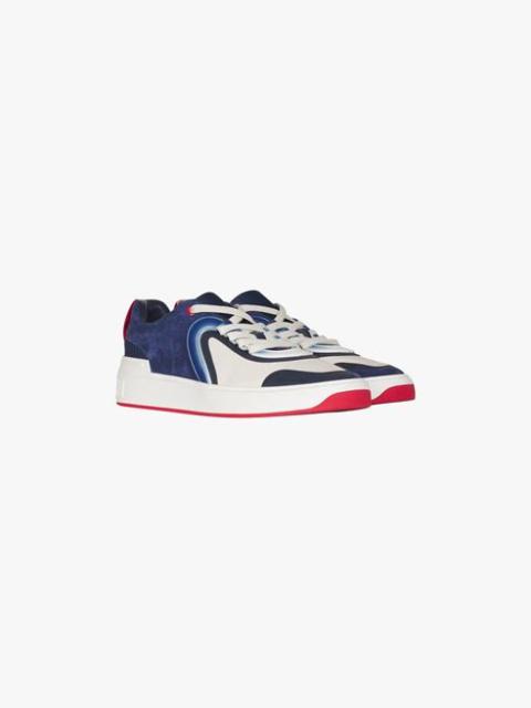 Balmain HIGH SUMMER CAPSULE - Blue and white calfskin and suede B-Skate sneakers