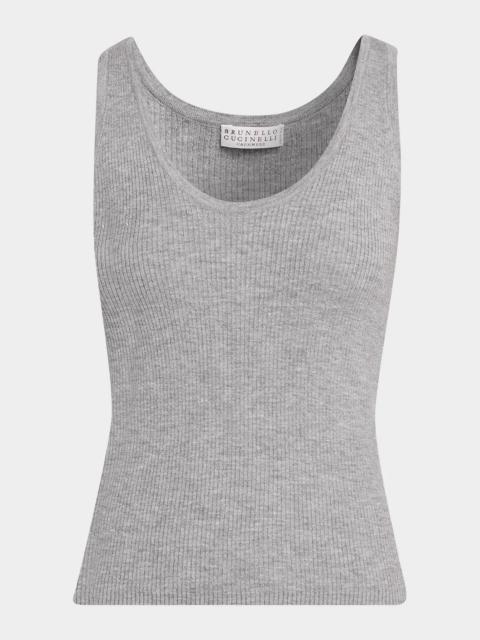 Brunello Cucinelli Sparkle Rib Knit Tank Top