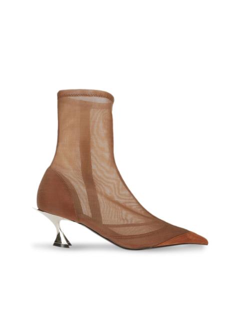 MUGLER Fang 55mm pointed-toe mesh boots
