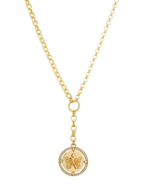 FOUNDRAE Reverie 18K Yellow Gold & 0.49 TCW Diamond Butterfly Medallion Necklace