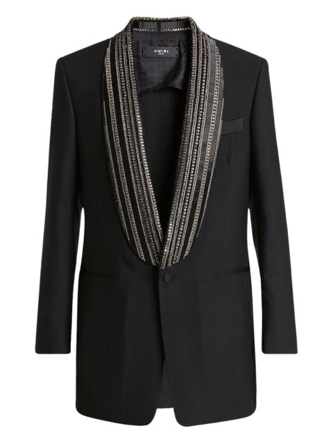 AMIRI crystal-embellished shawl-collar blazer