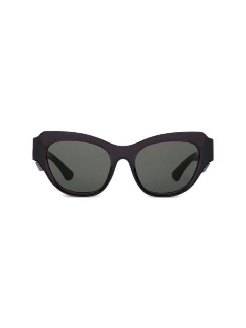 Rose-plaque square-frame sunglasses