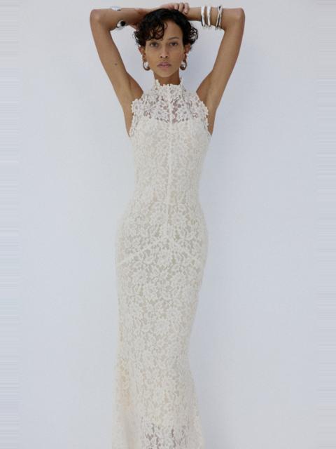 De La Vali AINHOA MIDI DRESS IN IVORY LACE