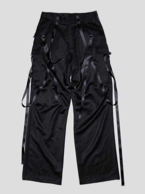 R13 PLEATED TUXEDO CARGO PANT - BLACK