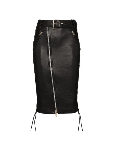 BALENCIAGA belted midi pencil skirt