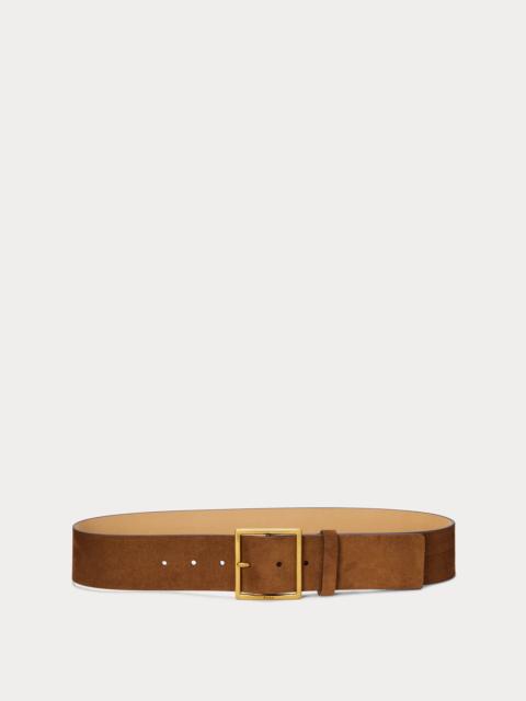 Polo Ralph Lauren Square-Buckle Wide Suede Belt
