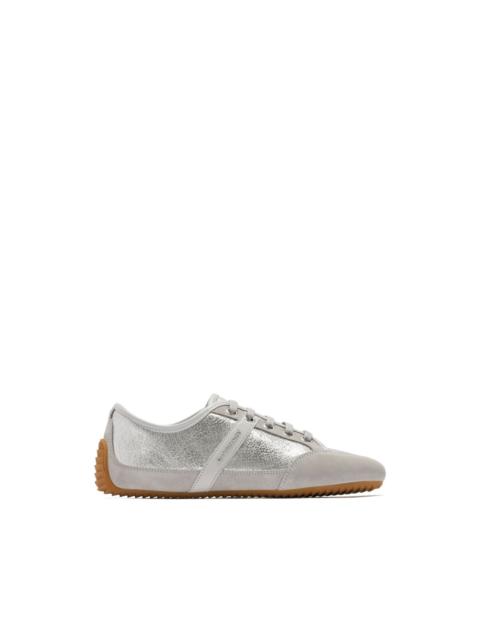 Givenchy Slim metallic-effect panelled lace-up sneakers