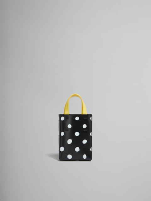 Marni BLACK AND WHITE POLKA-DOT LEATHER MUSEO NANO BAG