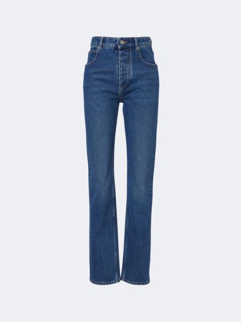Bottega Veneta Intrecciato leather-trimmed slim jeans