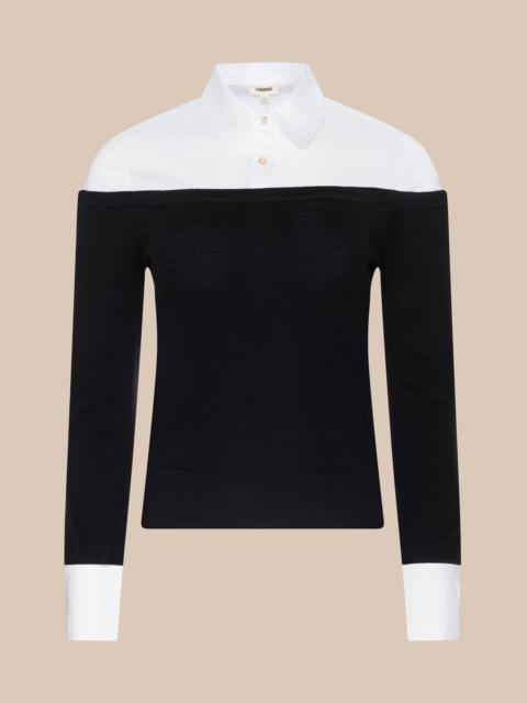 L'AGENCE Mathilde Poplin Collar Pullover