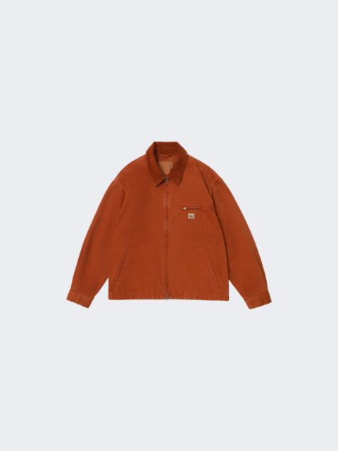 vowels Corduroy Collared Zip-up Jacket Persimmon