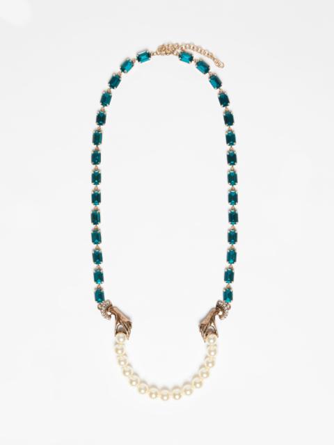 Max Mara Chain necklace with pearls and rhinestones
