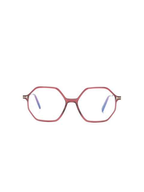 geometric-frame glasses