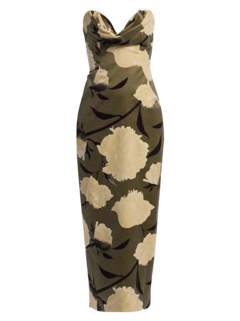 LELA ROSE Women's Draped Bust Sheath Cocktail Dress - Brown Multi