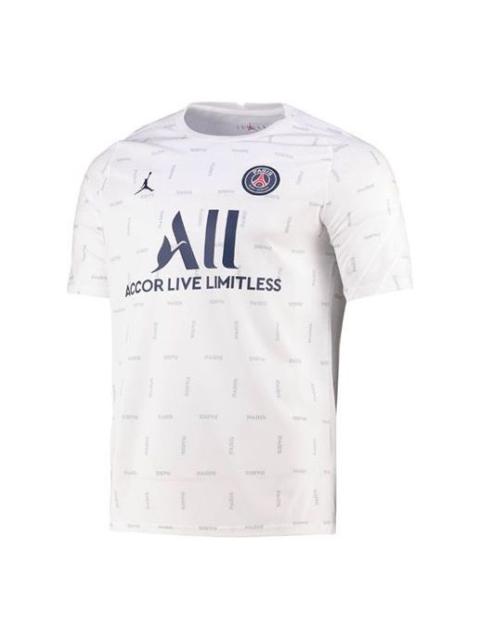 Air Jordan Paris Saint-Germain Pre-Match Dri-fit Soccer/Football Full Print Round Neck Pullover Shor