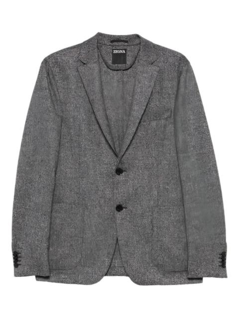 ZEGNA buttoned herringbone-pattern blazer