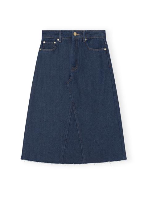 GANNI HEAVY DENIM MIDI SKIRT