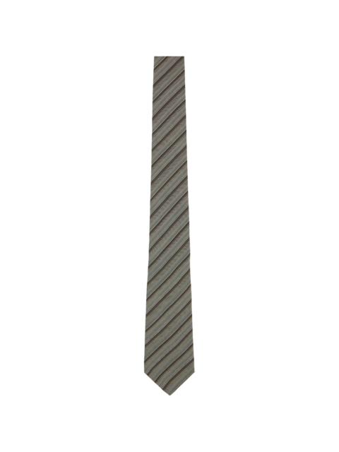 Paul Smith Gray Diagonal Stripe Tie