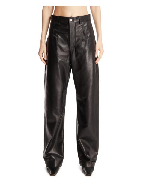 Bottega Veneta Black Leather Trousers