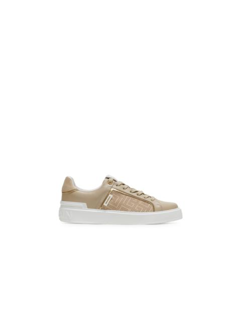 Balmain B-Court trainers in perforated monogrammed leather