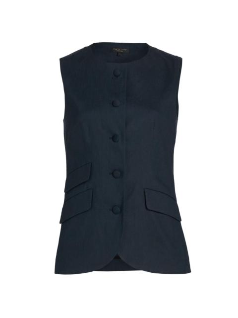 rag & bone Women's Slade Linen-Blend Vest - Salute