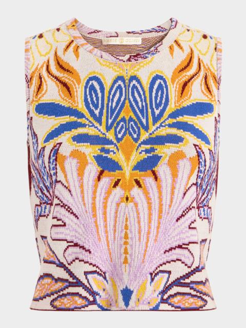 MARIE OLIVER Kim Boxy Jacquard-Knit Crop Top