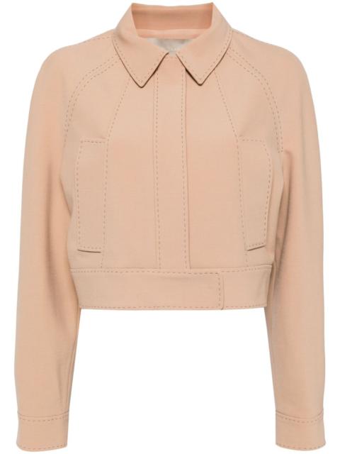ELIE SAAB topstitch cropped jacket