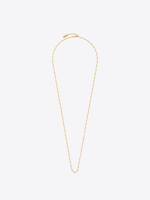 long parallel figaro chain necklace in metal