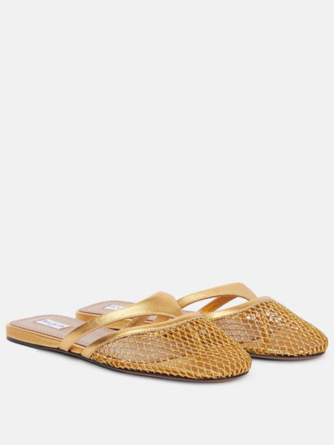 Alaïa Infradito fishnet mesh mules