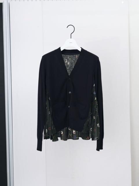 sacai Floral Print x Cotton Knit Cardigan