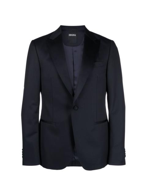 ZEGNA logo-patch single-breasted blazer