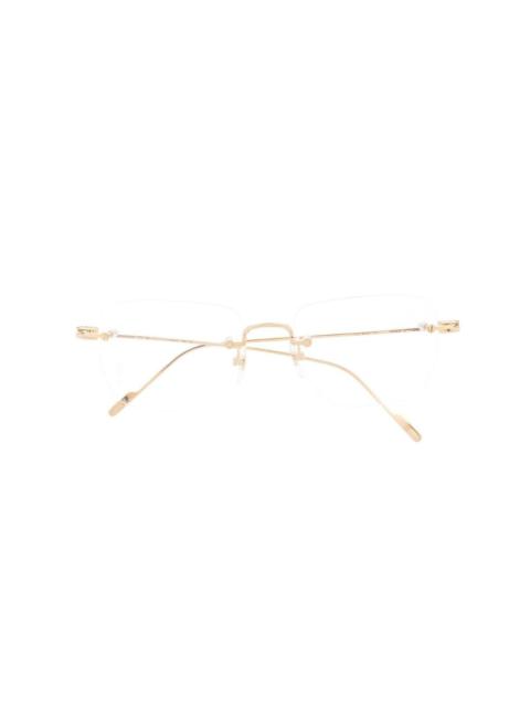 18kt gold Double C Décor square optical glasses