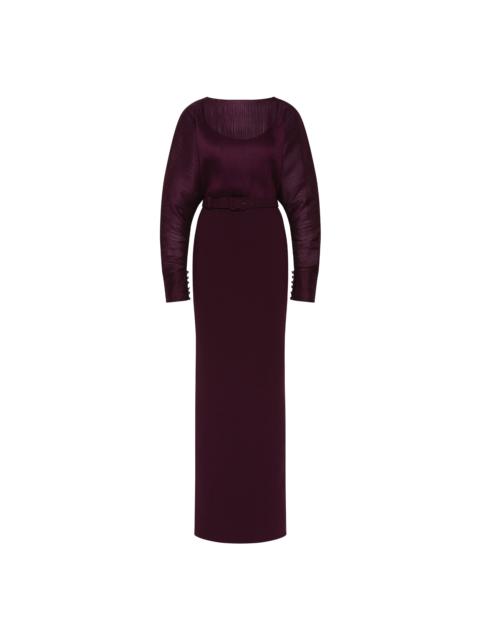 REBECCA VALLANCE Syrah Pleated Gown
