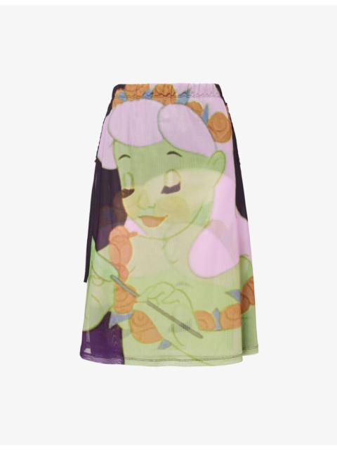 Chopova Lowena Harry Lambert for Chopova Lowena x Disney Centaurette Stretch-Mesh Midi Skirt