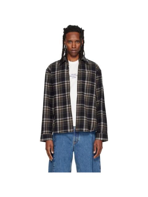 VETEMENTS Black Biker Cross Logo Zip Up Shirt