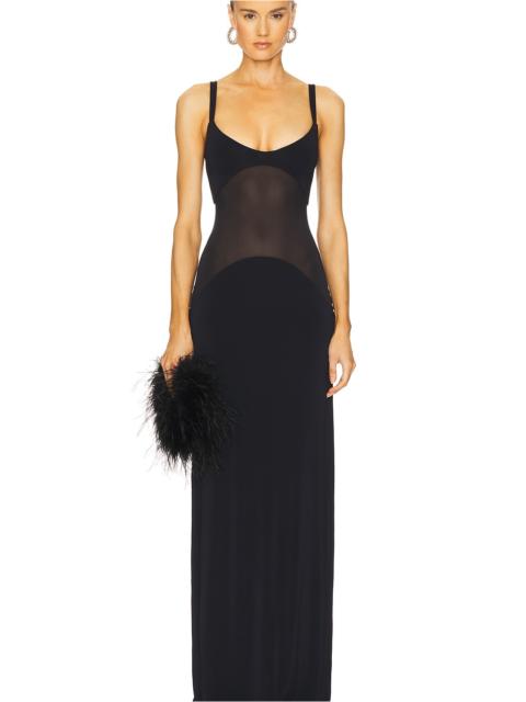 HELSA Sheer Knit Curve Maxi Dress