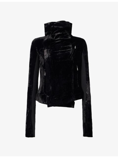 Rick Owens Biker High-Neck Velvet Jacket