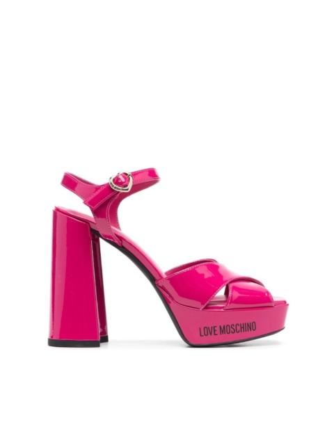 Moschino logo-print block-heel sandals