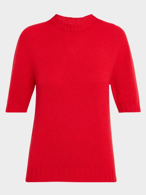 FABIANA FILIPPI Elbow-Sleeve Crewneck Cashmere Sweater