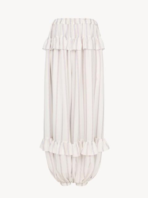 Chloé FLUID RUFFLED PANTS IN SILK LUREX JACQUARD