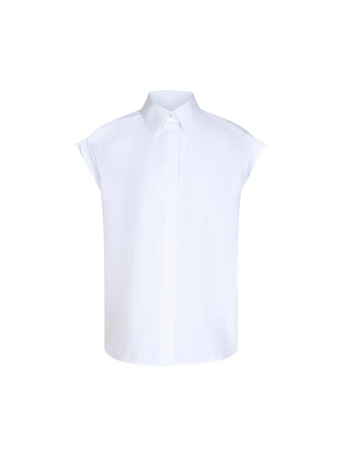 Sleeveless Poplin Shirt in White