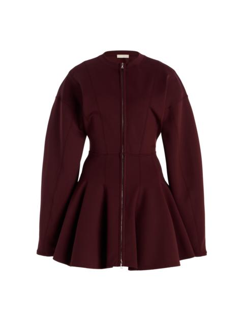 Ansel Zip Front Mini Dress burgundy