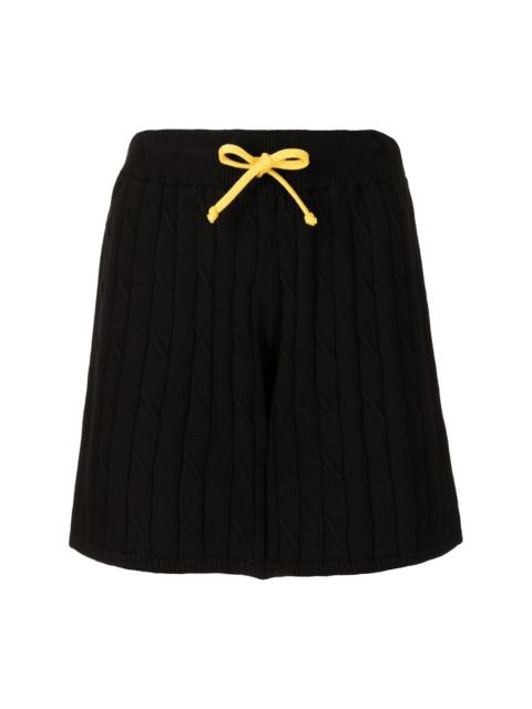 cable-knit drawstring shorts