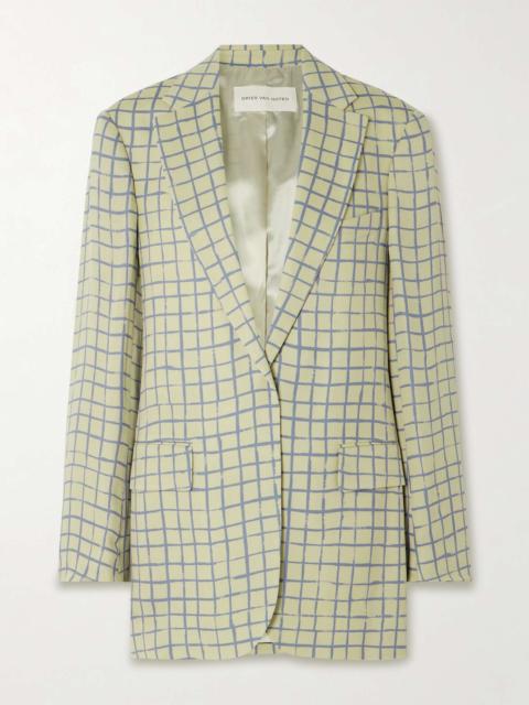 Checked crepe blazer