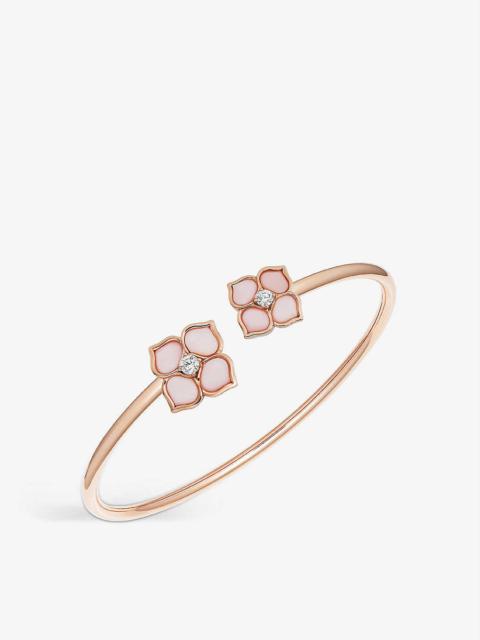 La Fleur Imperiale 18ct rose-gold, pink opal and diamond bangle