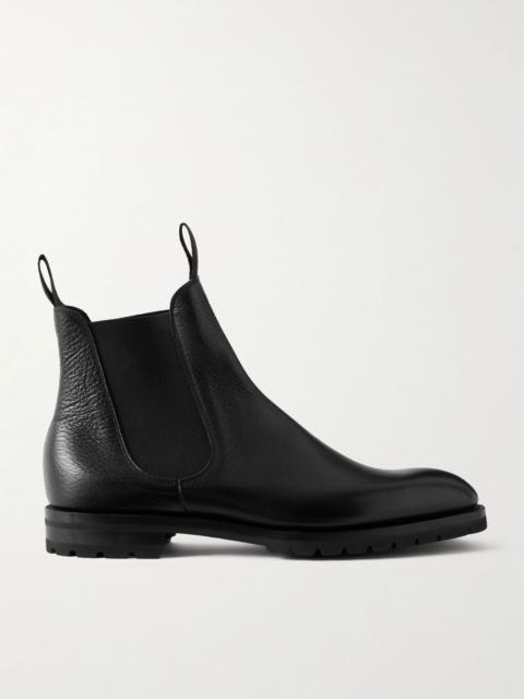 EDWARD GREEN Newmarket Grained-Leather Chelsea Boots Black