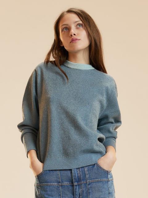 CYNTHIA ROWLEY Metallic Knit Crewneck